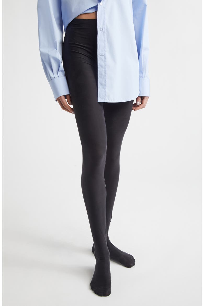 Stretch Cupro Leggings, Alternate, color, BLACK