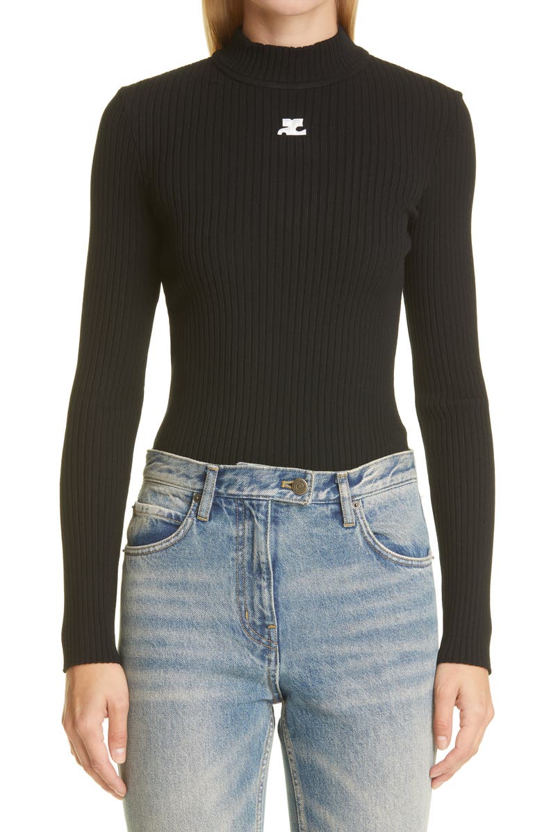 Courrèges Mock Neck Sweater, Main, color,