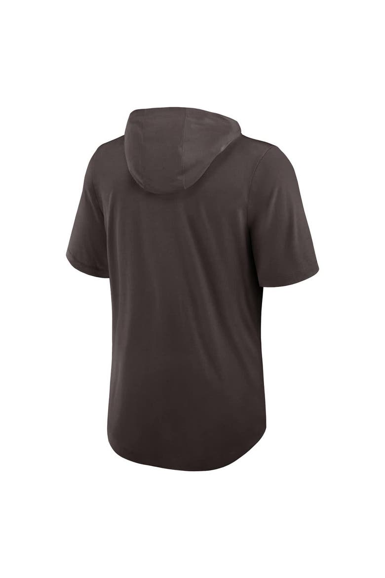 Men's Nike Brown Cleveland Browns Lockup Tri-Blend Hoodie T-Shirt, Alternate, color, Brown