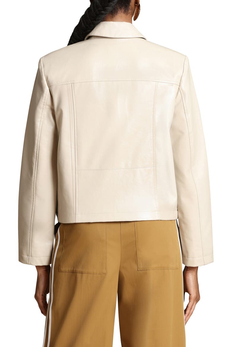 Faux Leather Jacket, Alternate, color, OAT