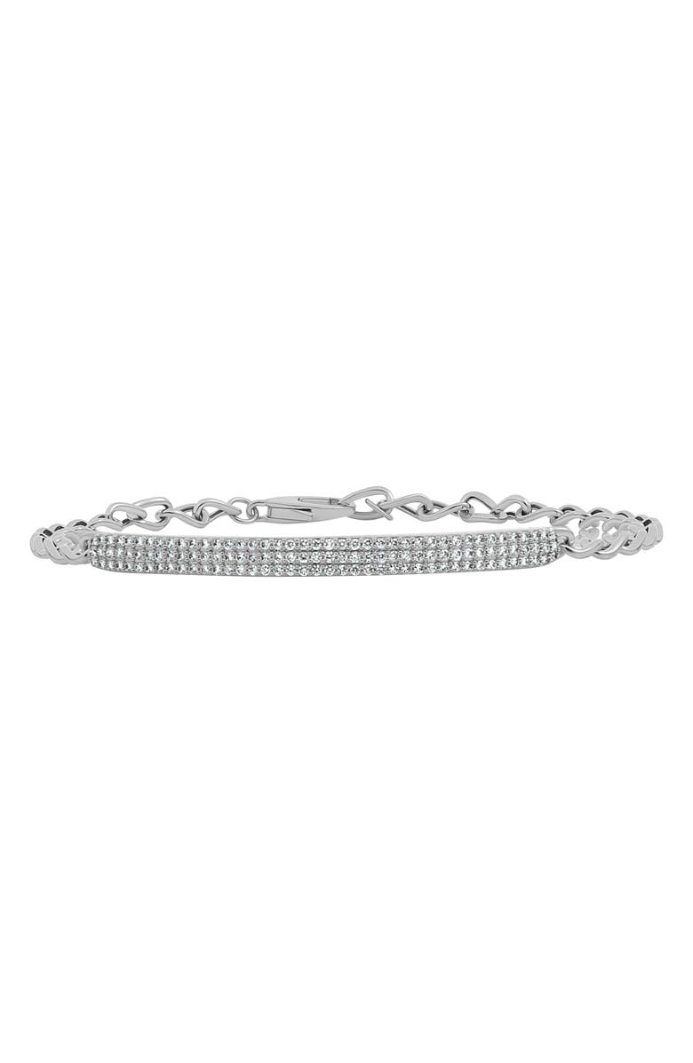 Bony Levy Pavé Diamond ID Bar Bracelet, Main, color, 18K White Gold