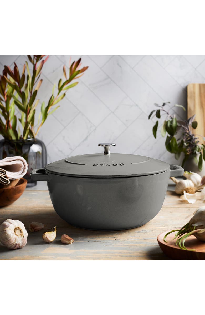 Staub 5-Quart Enameled Cast Iron Cocotte, Alternate, color, Graphite Grey