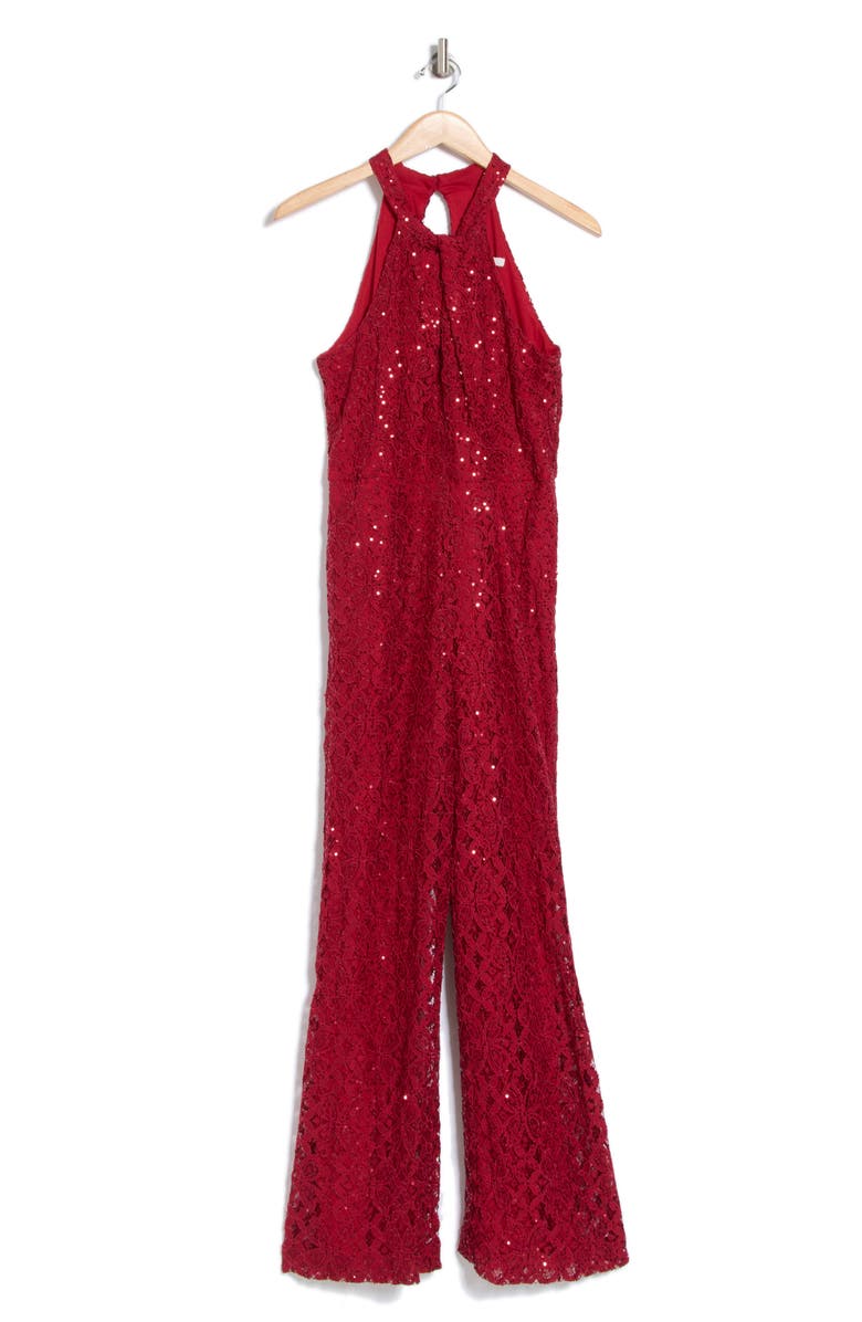 Julia Jordan Halter Twist Neck Jumpsuit, Alternate, color,