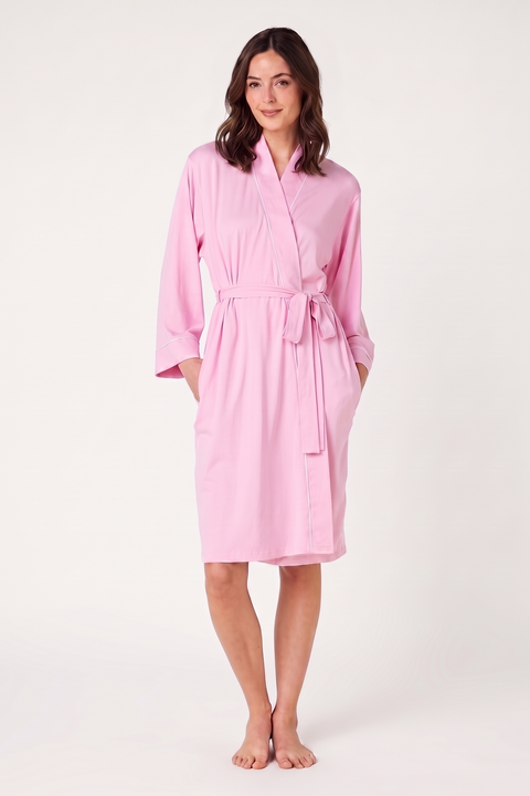 Solid Pima Knit Kimono Robe