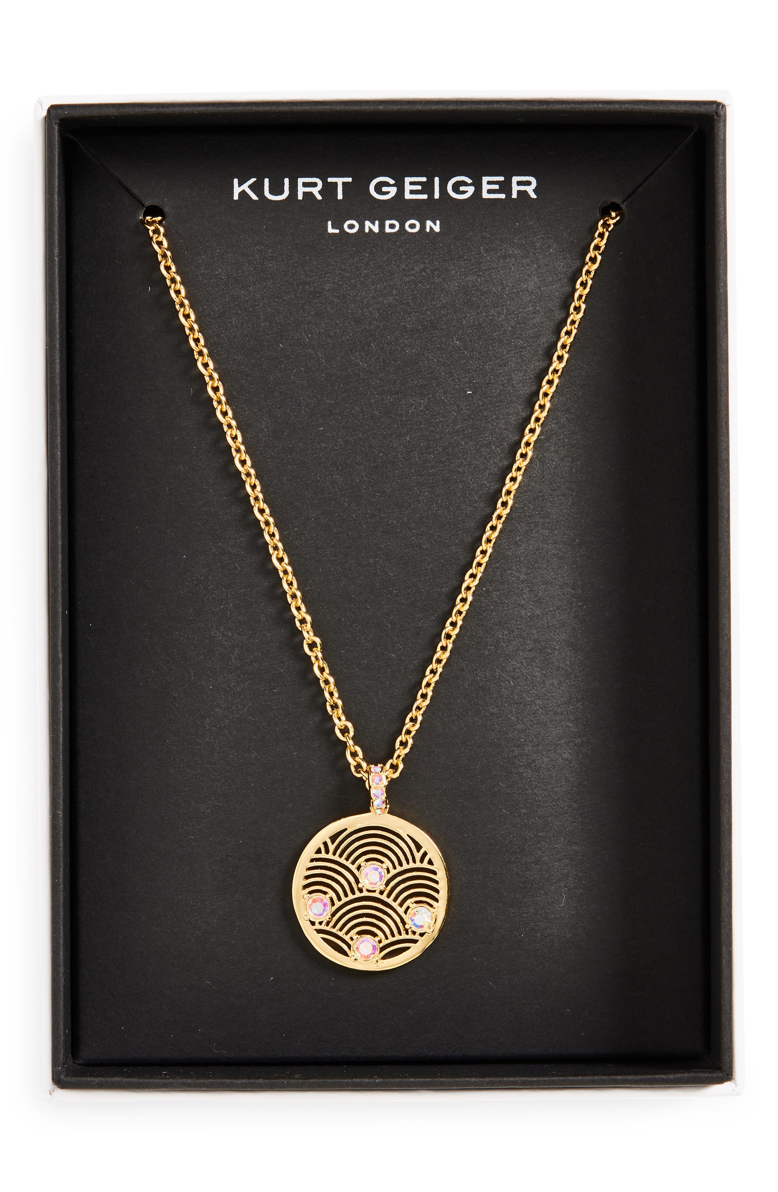 Kurt Geiger London Southbank Rainbow Round Pendant Necklace