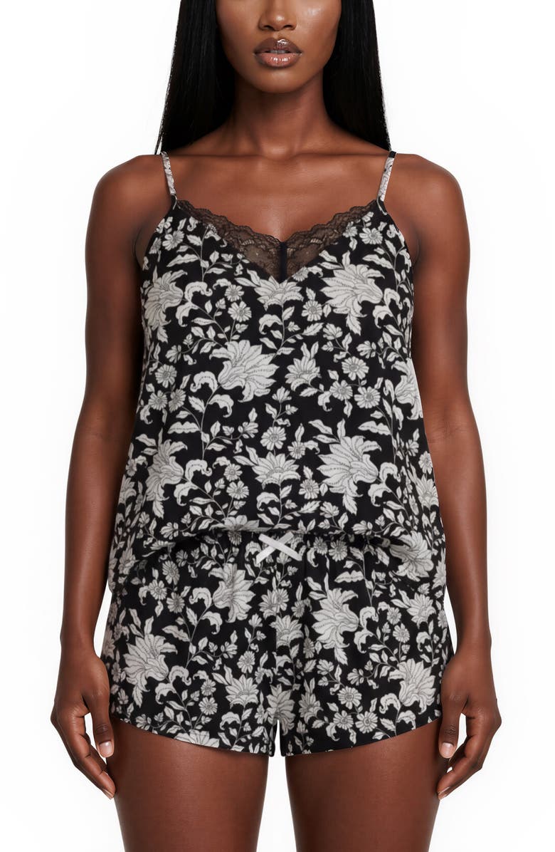 Flora By Flora Nikrooz Stacy 4-Piece Pajama Set, Alternate, color, Black