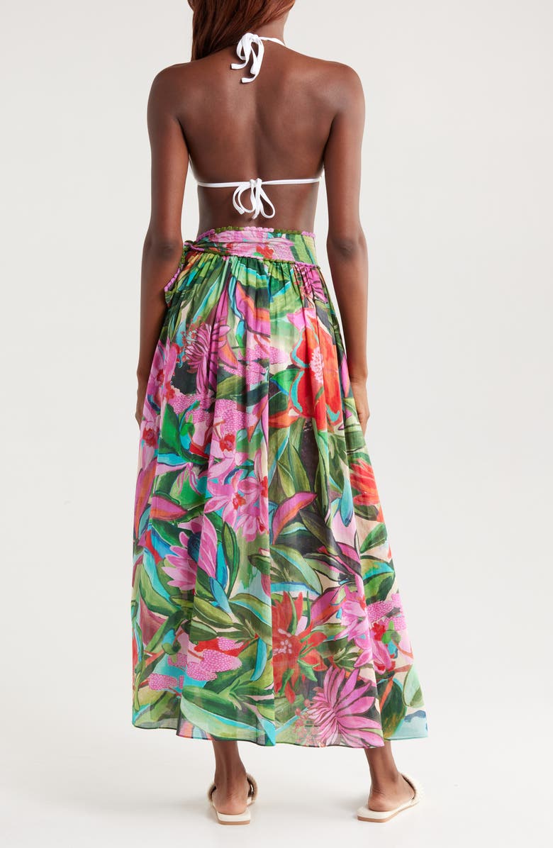 FARM Rio Jardin De Reve Cotton Cover-Up Midi Skirt, Alternate, color, 