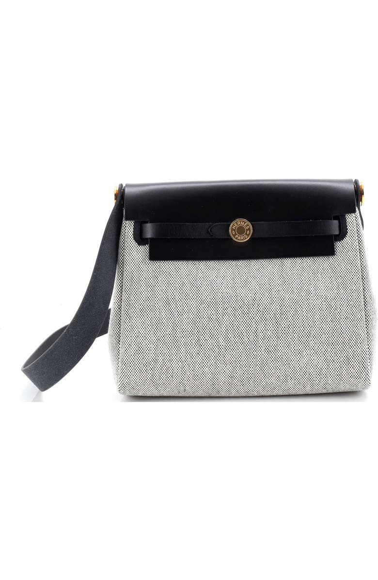 Pre-Owned Hermes Herbag Zip Toile and Leather 20, Main, color, Noir