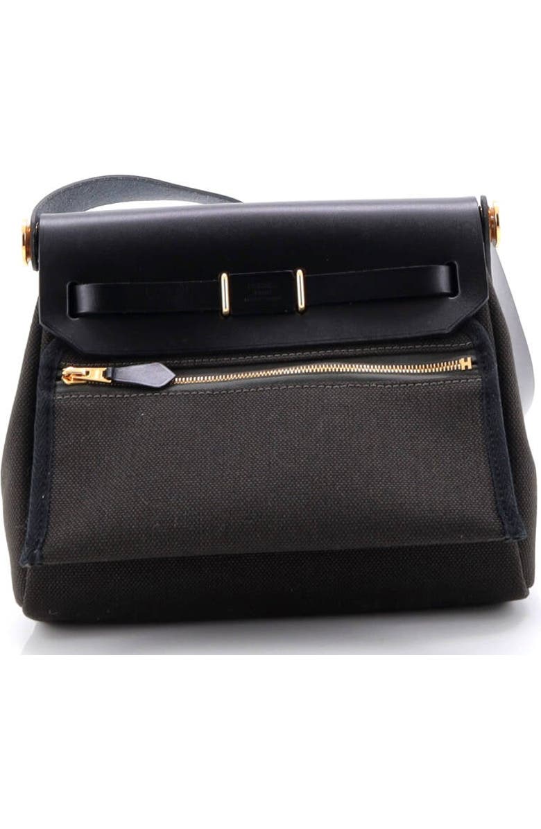 Pre-Owned Hermes Herbag Zip Toile and Leather 20, Alternate, color, Vert De Gris