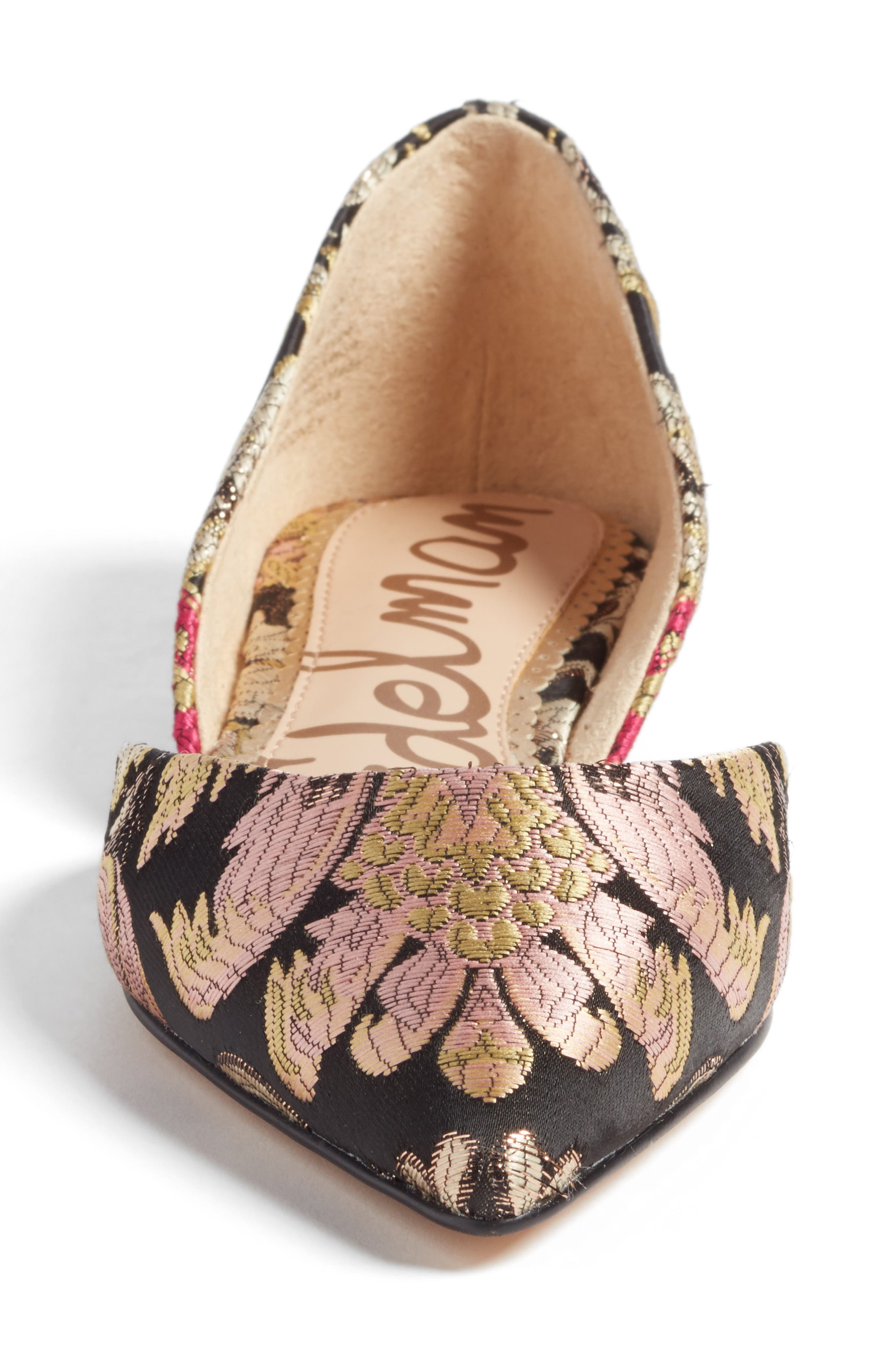Rodney Pointy Toe d'Orsay Flat, Alternate, color, BLACK JACQUARD PRINT