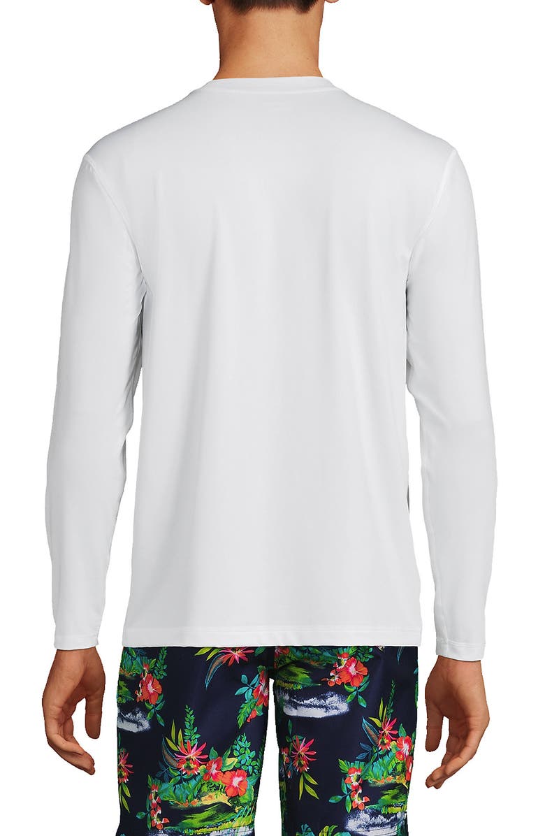 Lands' End Long Sleeve Swim Tee Rash Guard, Alternate, color, White