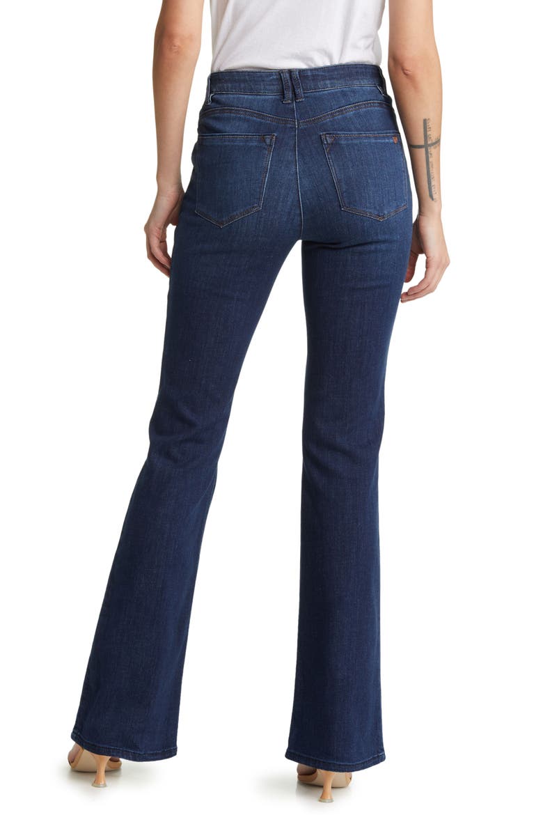 Button Trim Flare Jeans, Alternate, color, INDIGO