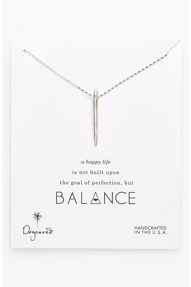 'Balance' Spiky Spear Pendant Necklace, Main, color, STERLING SILVER