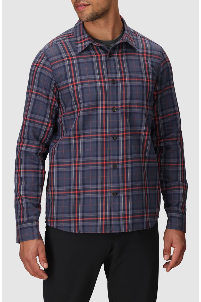 Ravenna Performance Flannel Button-Up Shirt, Main, color, LINGONBERRY PLAID