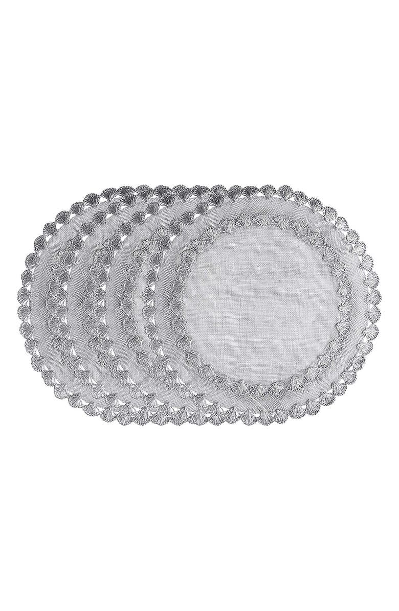Juliska Isadora Set of 4 Placemats, Main, color, Silver