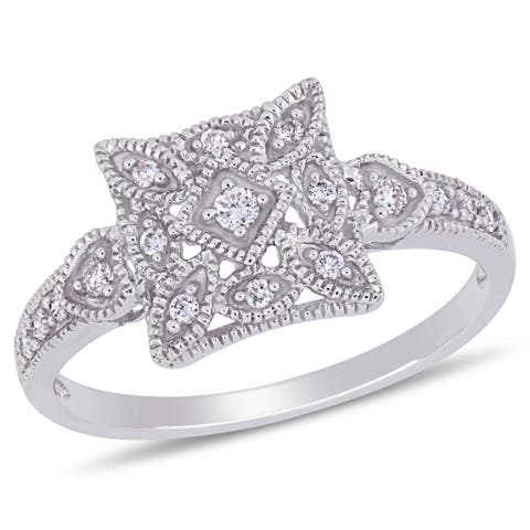 Diamond Vintage Ring 10k White Gold