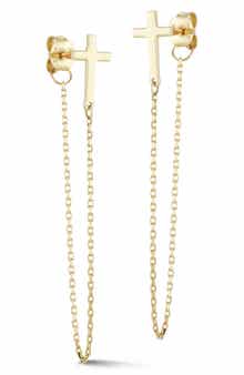 Ember Fine Jewelry Cross Drop Stud Earrings