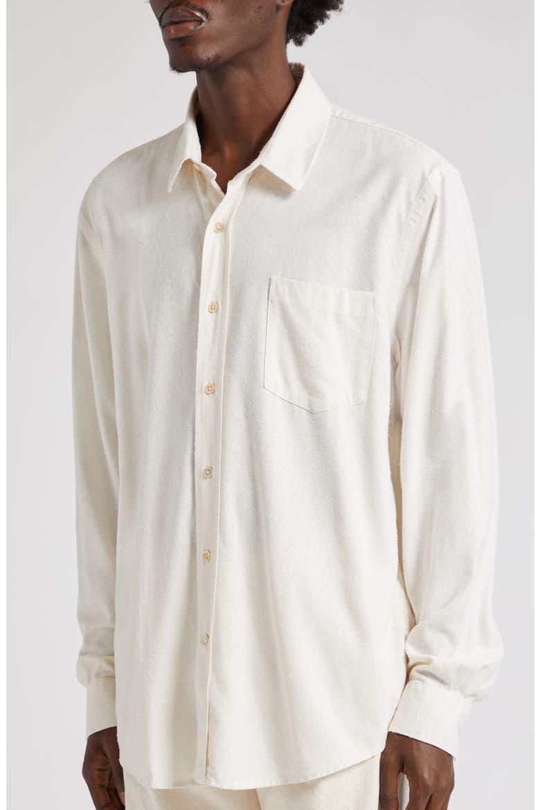 Classic Silk Button-Up Shirt, Alternate, color, WHITE SILK