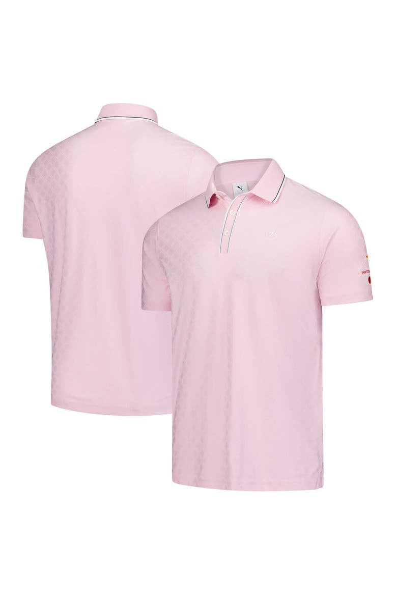 Men's Puma  Pink Arnold Palmer Invitational Tipped Jacquard Polo, Main, color, Pink