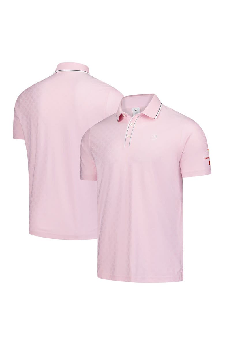 PUMA Men's Puma  Pink Arnold Palmer Invitational Tipped Jacquard Polo, Main, color, Pink