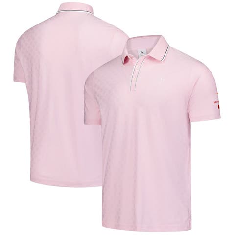 Men's Puma  Pink Arnold Palmer Invitational Tipped Jacquard Polo