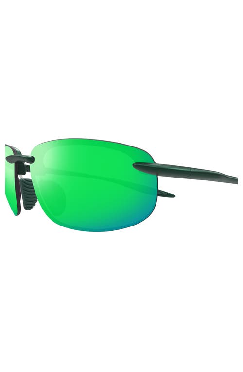 Maui Jim Hookipa 64mm Polarized Rectangle Sunglasses In Green