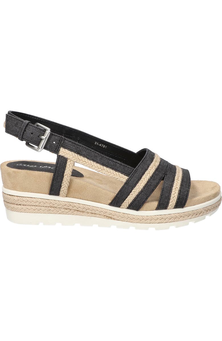 EASY STREET Mel Espadrille Slingback Platform Wedge Sandal, Alternate, color, Washed Black