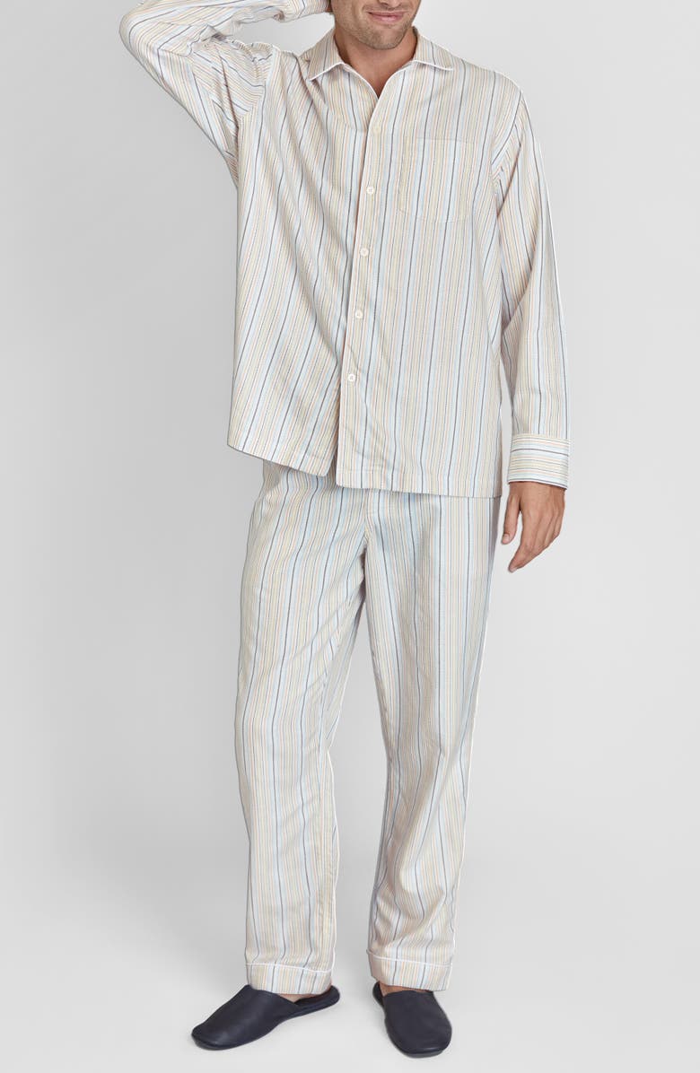 Sleepy Jones Twill Stripe Henry Pajama Set, Main, color, Twill Stripe
