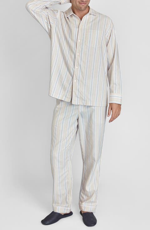 Twill Stripe Henry Pajama Set
