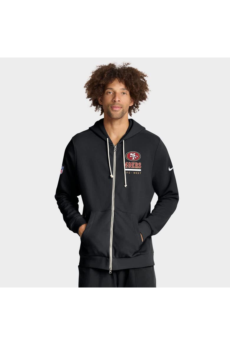 Men's Nike Black San Francisco 49ers Sideline Standard Issue Utility Player Dri-FIT Full-Zip Hoodie, Main, color, Black