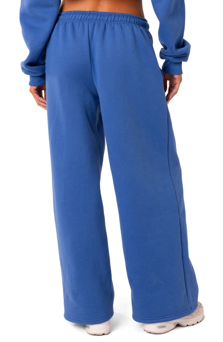 EDIKTED Breanna Low Rise Wide Leg Sweatpants, Alternate, color, Blue