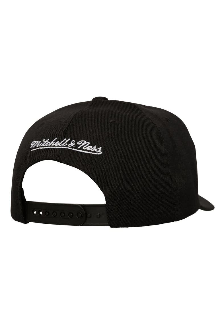 Men's Mitchell & Ness  Black Detroit Red Wings Busted Logo Wordmark Wrap-Around Pro Pinch Adjustable Hat, Alternate, color, Black