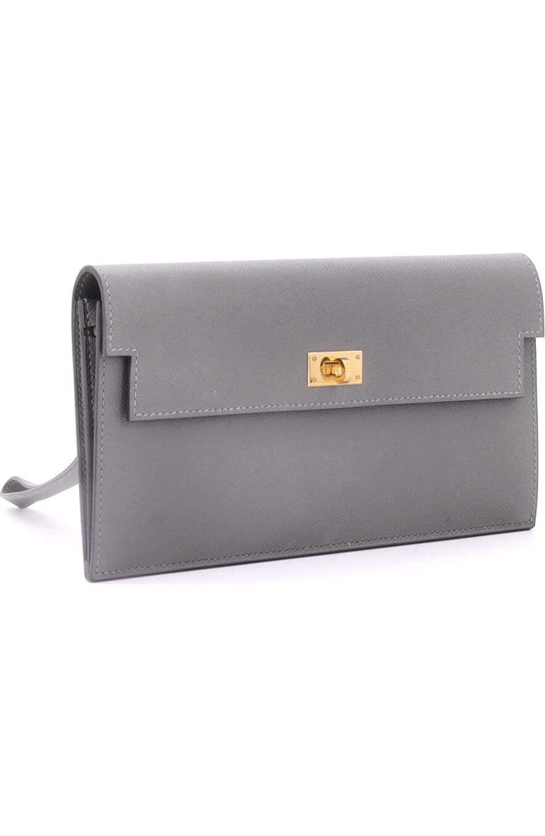 Pre-Owned Hermes Kelly Pocket Wallet Madame Long, Alternate, color, Gris Meyer