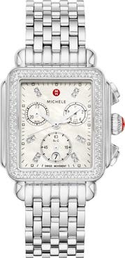 MICHELE Deco Diamond Chronograph Bracelet Watch, 33mm