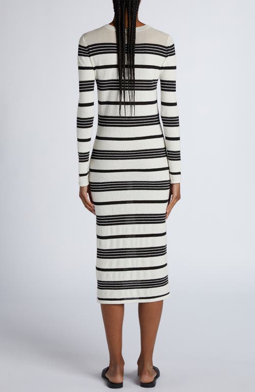 Moncler Stripe Long-sleeve Midi Dress