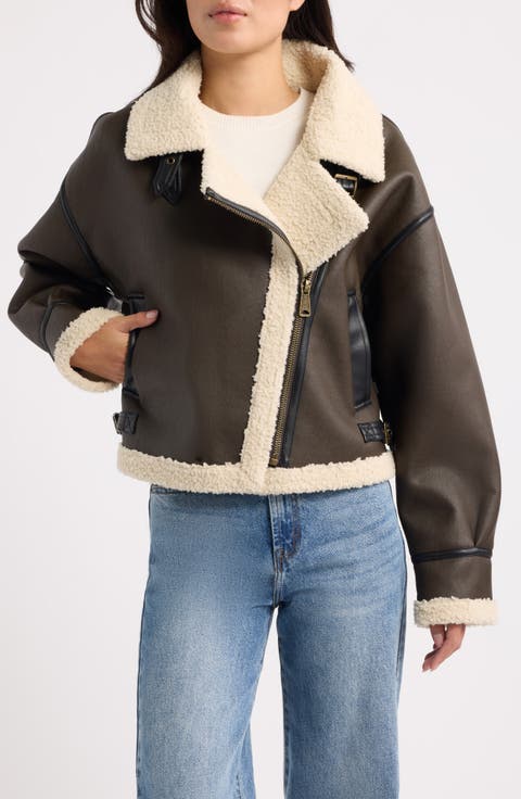 Grove Relaxed Faux Leather Moto Jacket