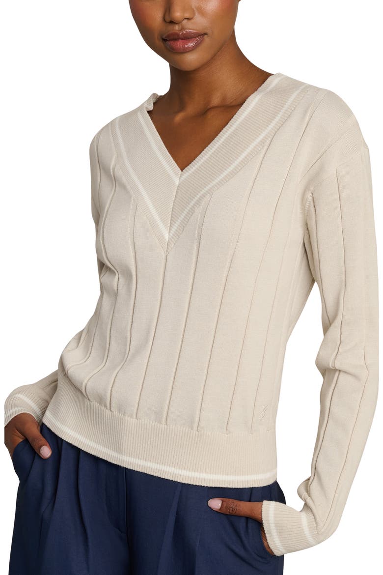 Varsity Rib Sweater, Main, color, SAND
