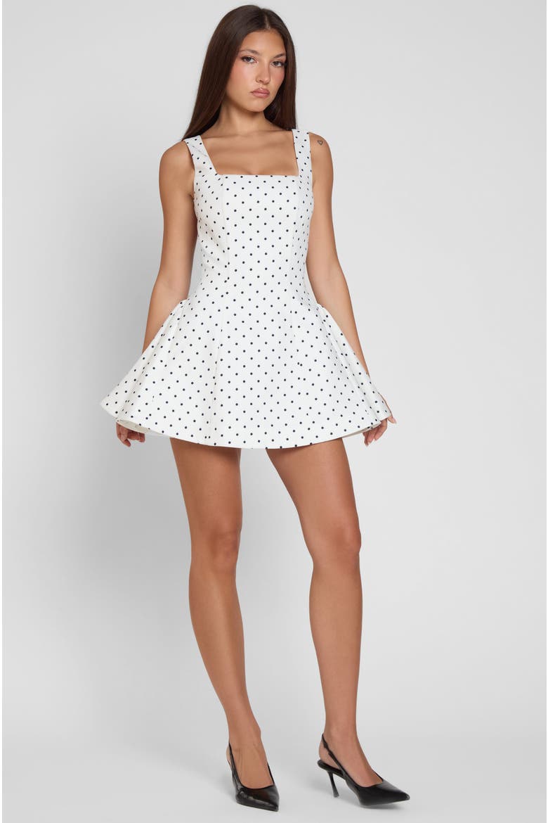 Ysabelle Babydoll Corset Mini Dress, Alternate, color, Polka Dot