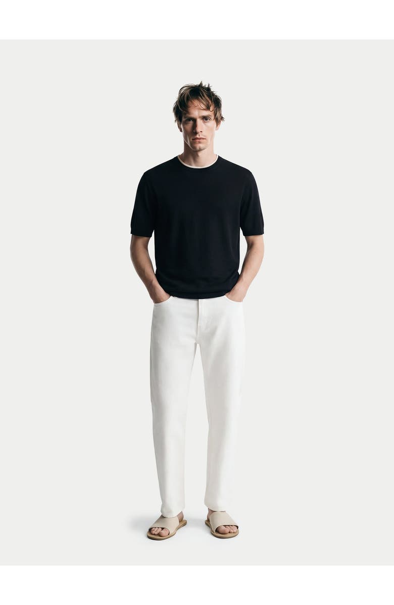 Gobi Cashmere Cashmere Silk Double-Collar T-Shirt, Alternate, color, Black