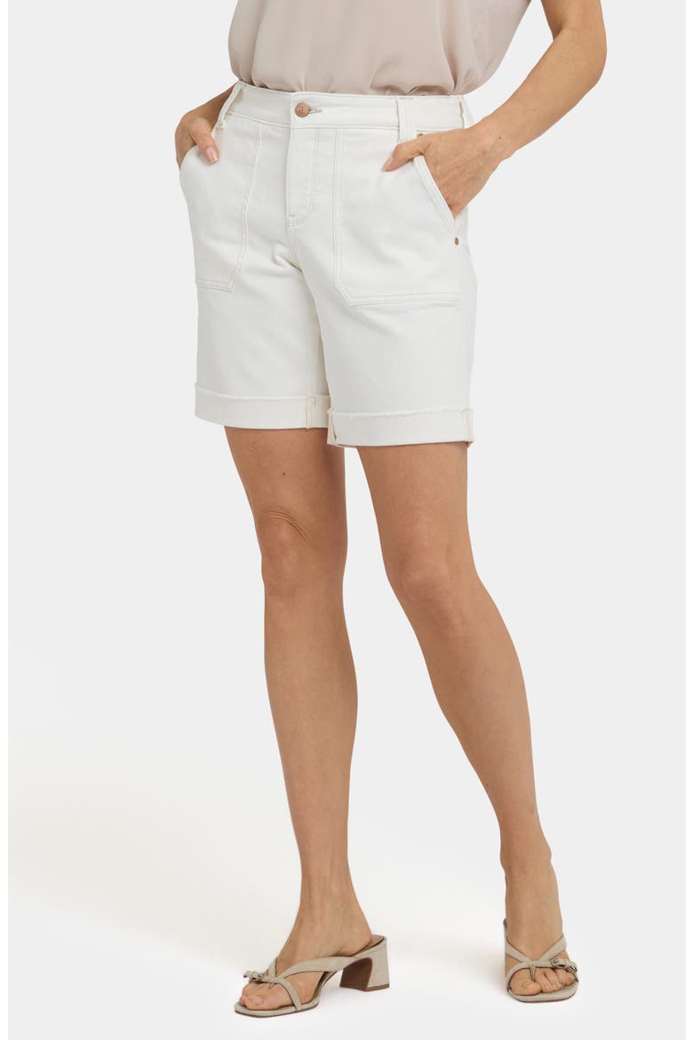 Diana Relaxed Fit Raw Hem Cuffed Denim Shorts, Main, color, VINTAGE WHITE