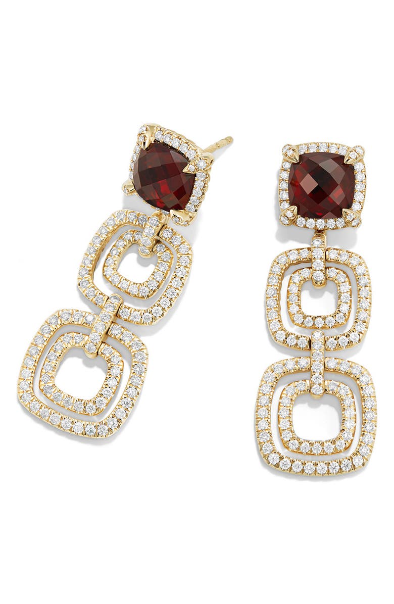 David Yurman Châtelaine<sup>®</sup> Pavé Diamond Bezel 18K Gold Convertible Drop Earrings, Alternate, color, 