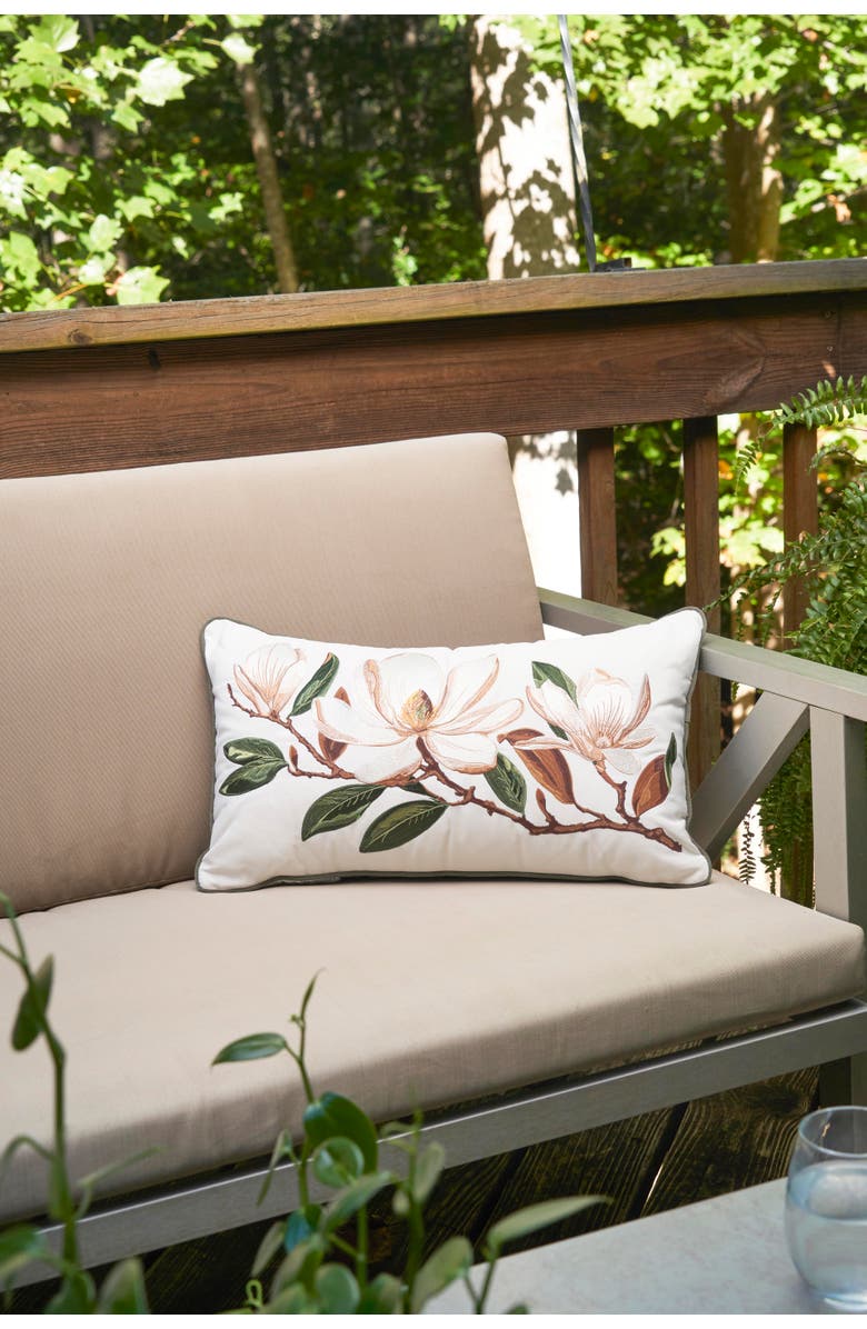 RightSide Designs Magnolia Lumbar Pillow, Alternate, color, Green