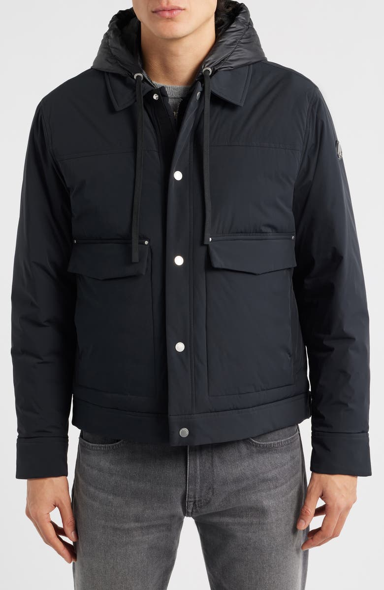 Moose Knuckles Brixton Down Trucker Jacket, Alternate, color, Black