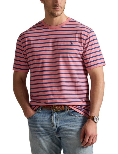 Big & Tall Striped Jersey Crewneck T-Shirt