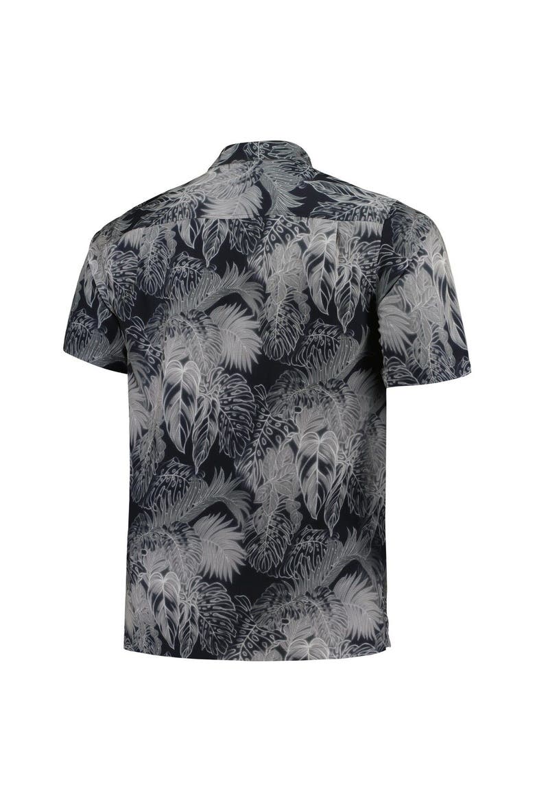 Men's Tommy Bahama Black Atlanta Falcons Big & Tall Bahama Coast Luminescent Fronds Camp IslandZone Button-Up Shirt, Alternate, color, Black