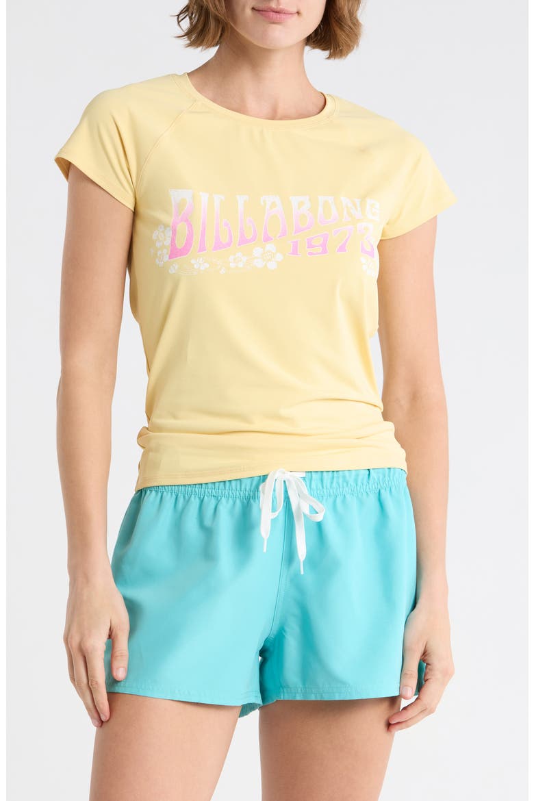 Beach Babe Rashguard Top, Main, color, RETRO YELLOW