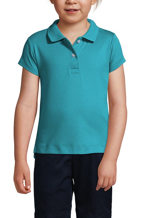 School Uniform Girls Short Sleeve Feminine Fit Interlock Polo Shirt
