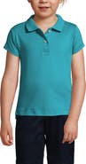 Lands' End School Uniform Girls Short Sleeve Feminine Fit Interlock Polo Shirt