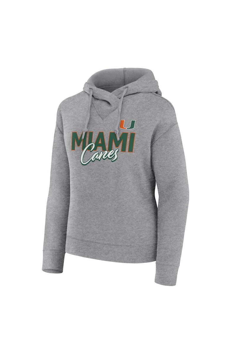 FANATICS Women's Fanatics Heather Gray Miami Hurricanes Script Favorite Pullover Hoodie, Alternate, color, Heather Gray