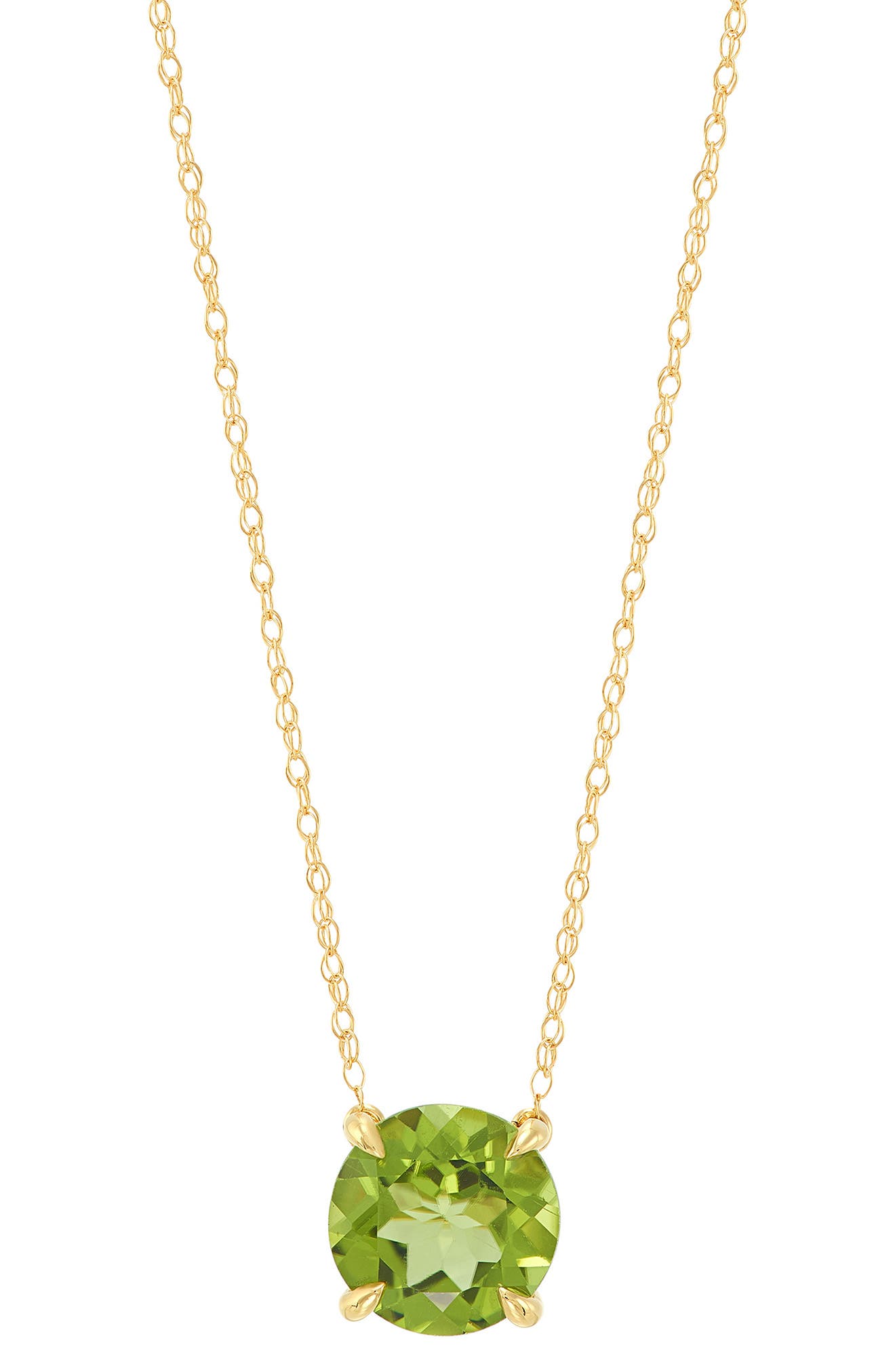 Frankie & Zoe 10K Yellow Gold Round Peridot Pendant Necklace